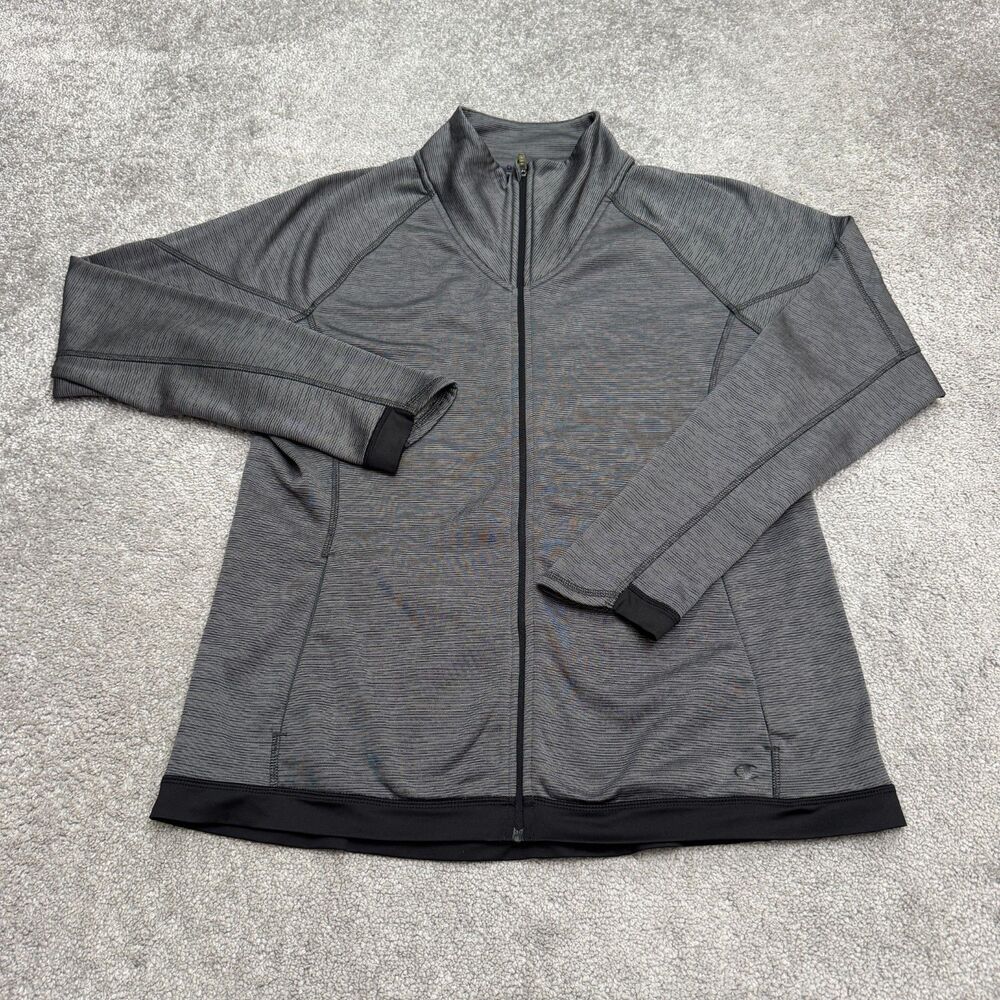 Champion Duofold Warm CTRL Full Zip Jacket Womens XL Gray Fleece Lined Stretch